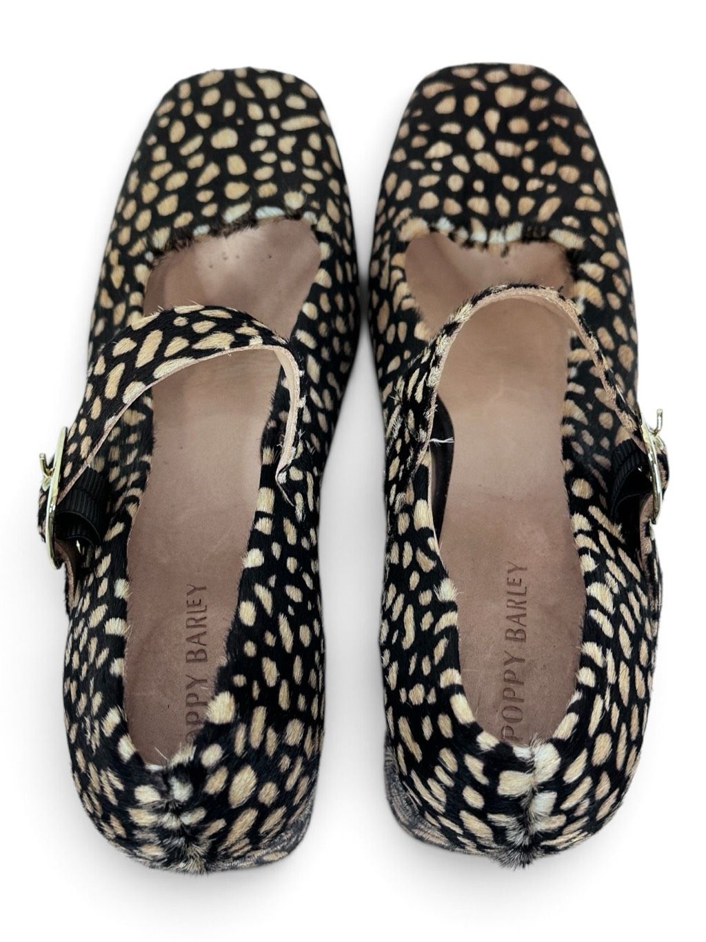 Poppy Barley Calf Hair Mary Jane Block Heel Pumps Spotted Leather 9.5 — image 8 of 8